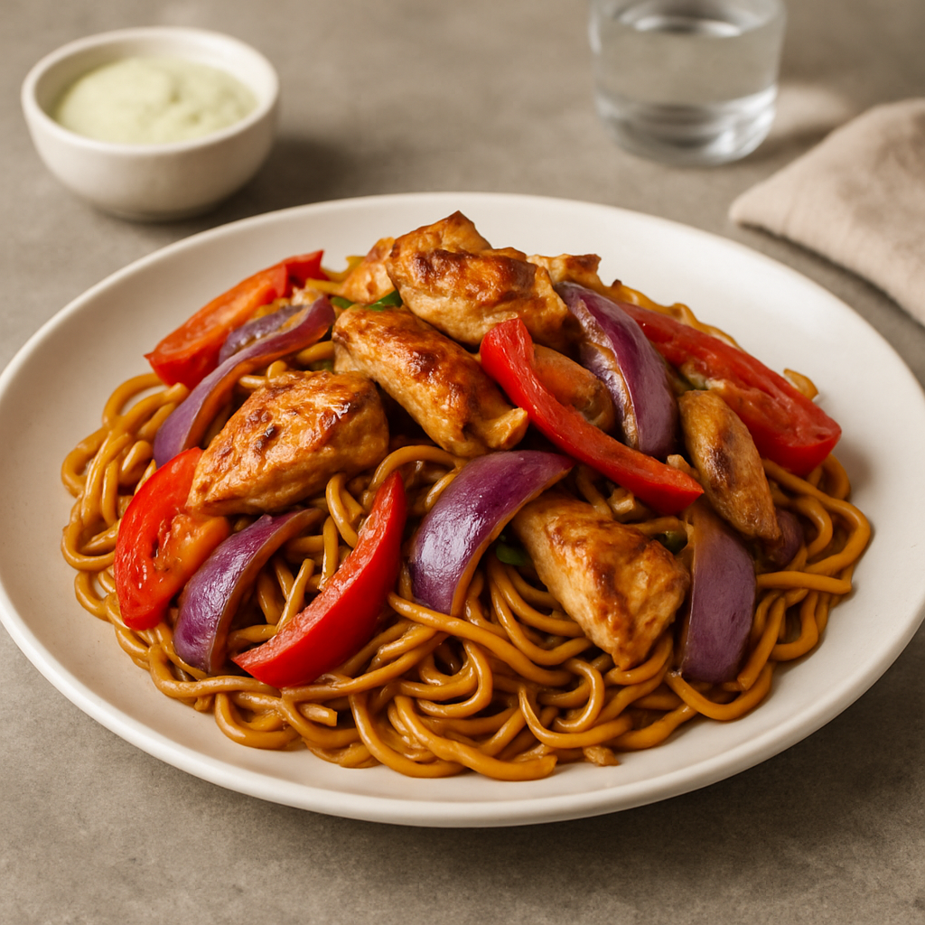 Tallarin saltado criollo de pollo