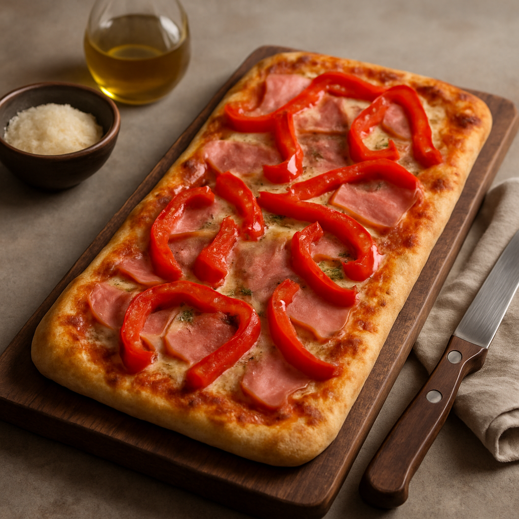 Pizza de Jamón y Morrón