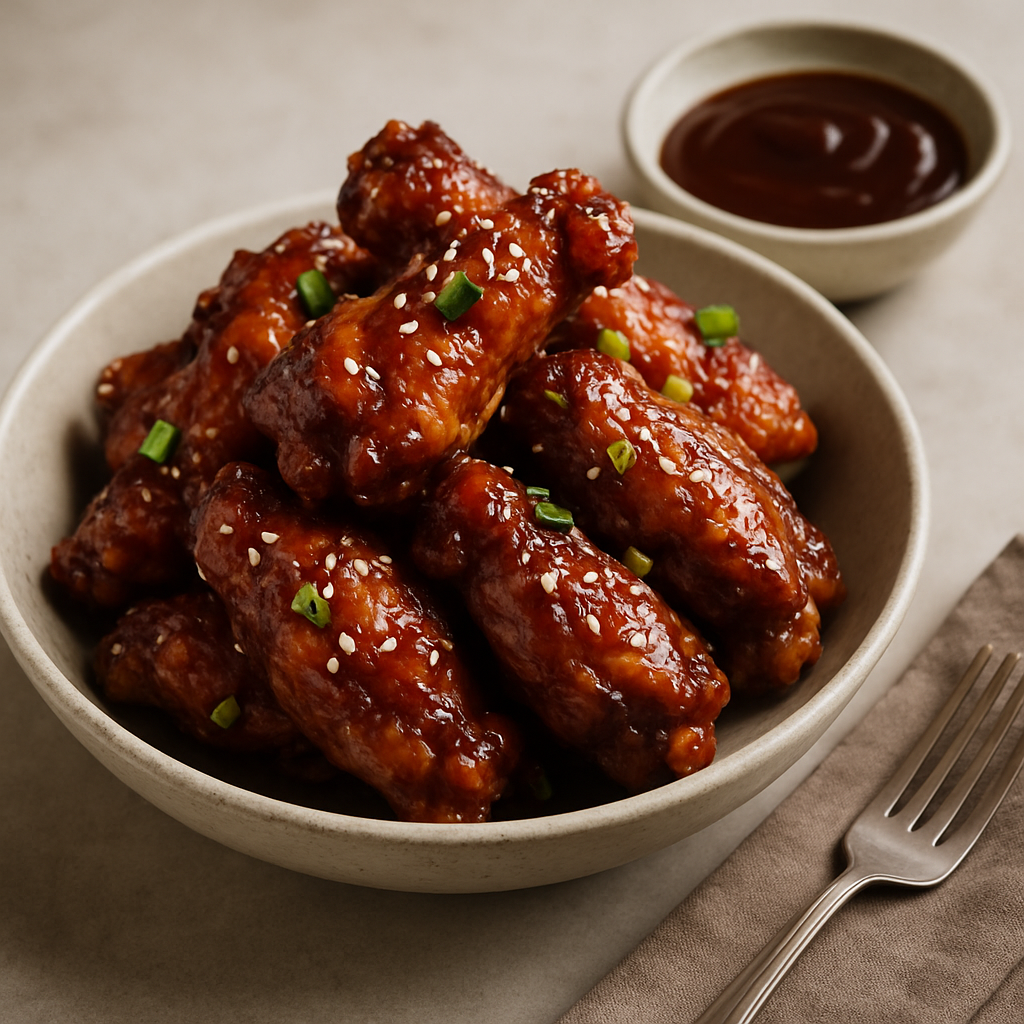 Alitas de pollo con salsa barbacoa oriental