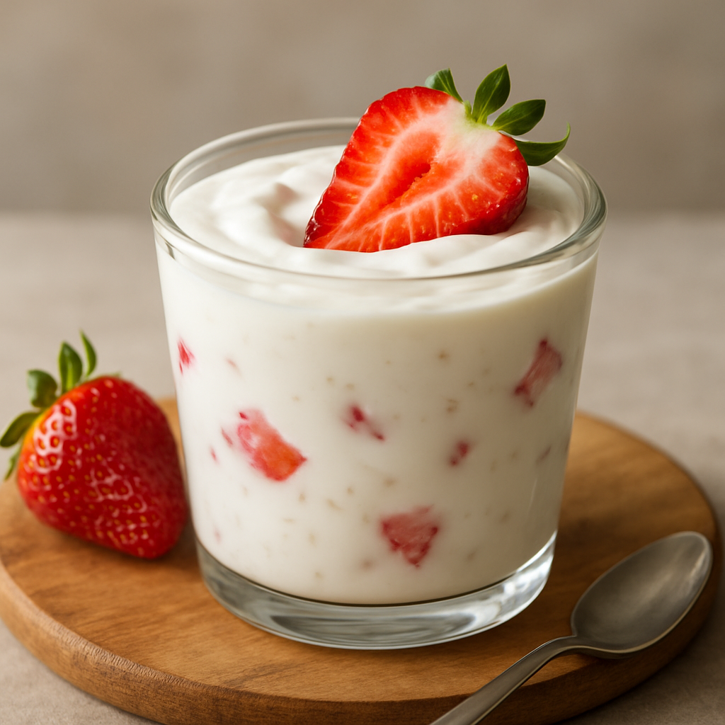 Yogurt casero con fresa