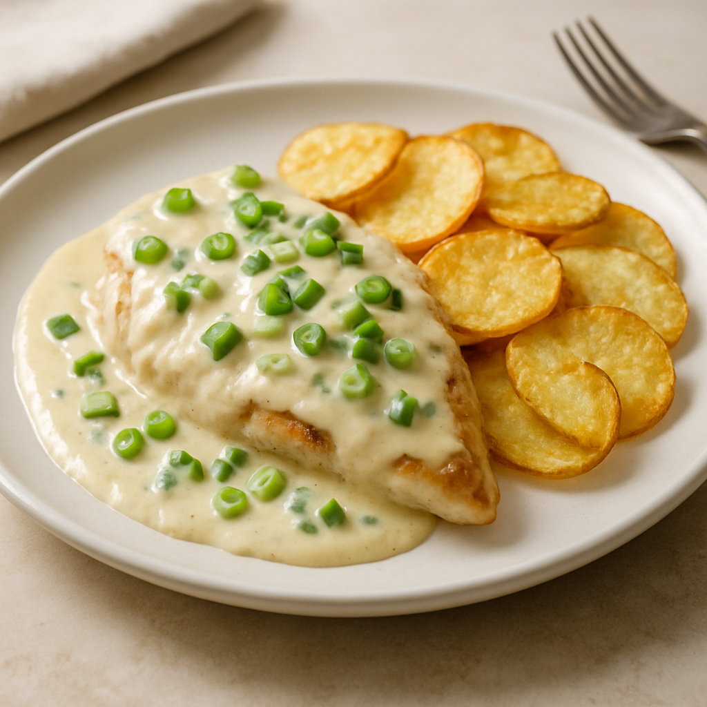 Pollo al Verdeo con Papas Españolas