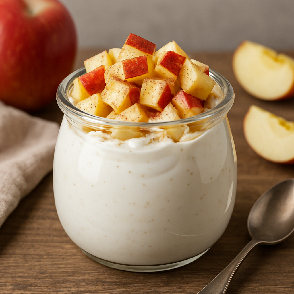 Yogurt casero con manzana