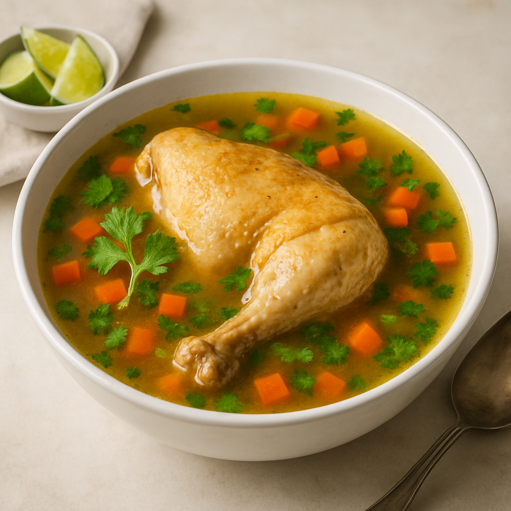 Pollo en caldo