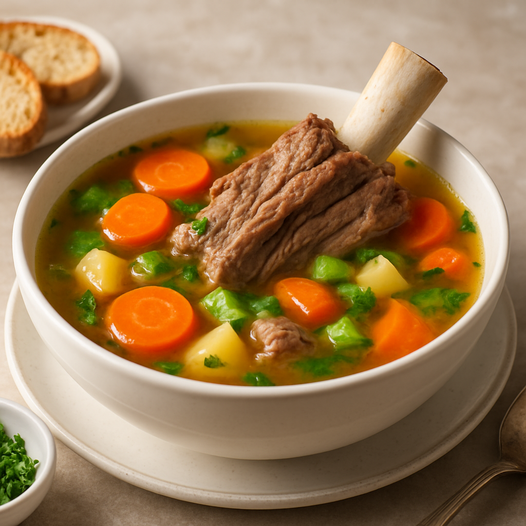 Sopa de costillas de res