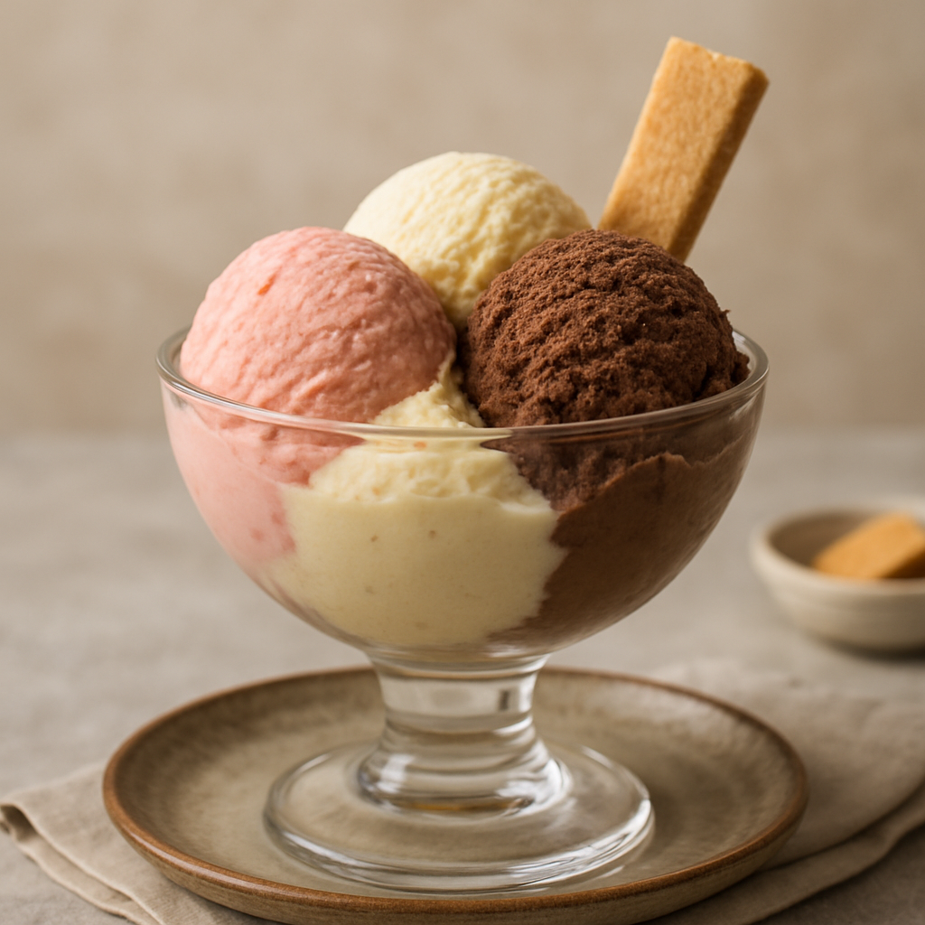 Helado de tres sabores