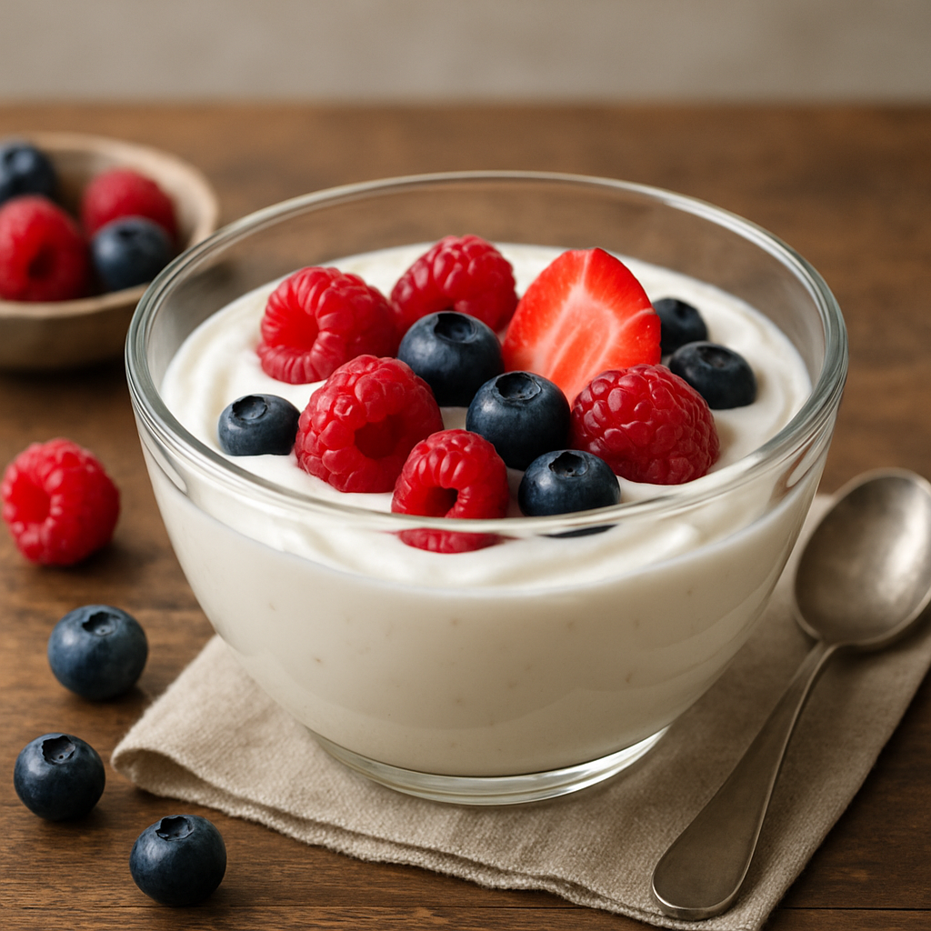 Yogurt casero con frutos rojos