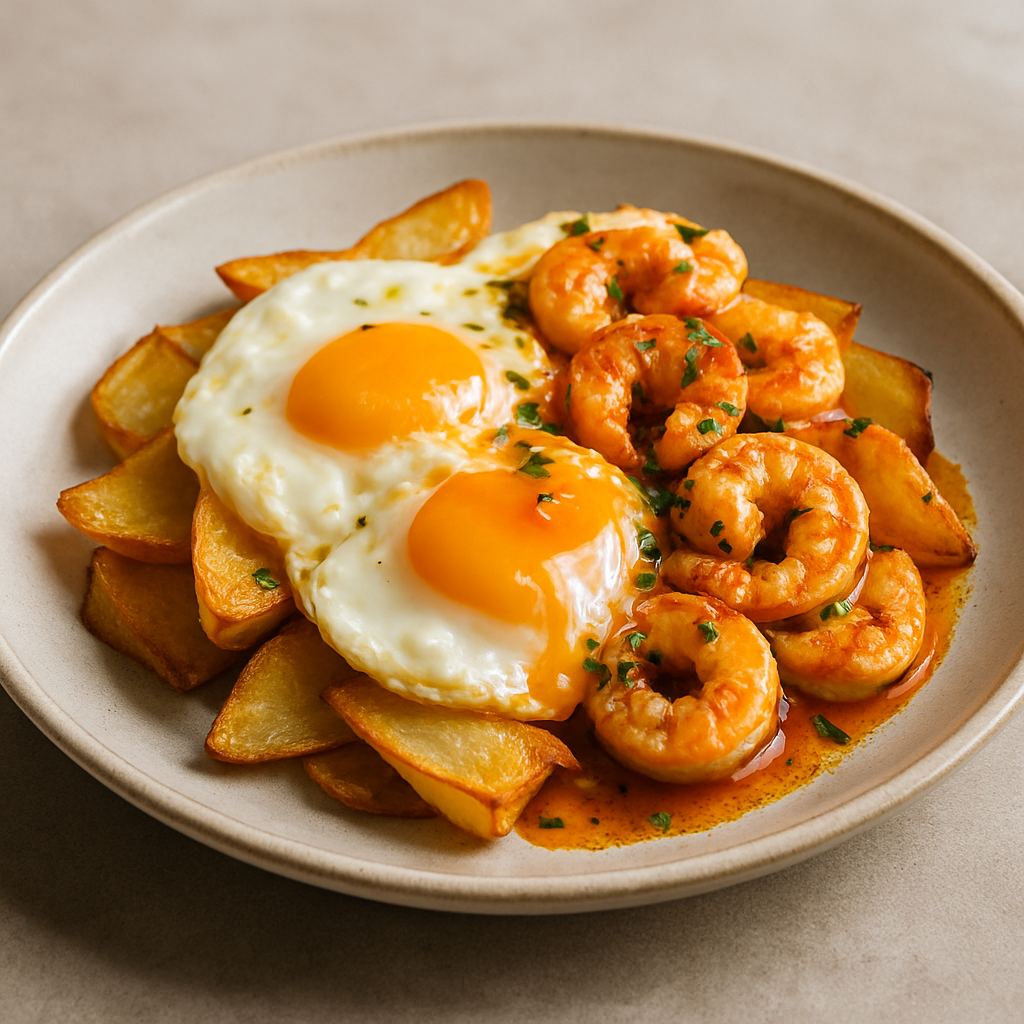 Huevos rotos al pil pil